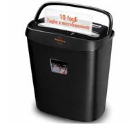 Tritadocumenti, 10 Fogli Taglio a Croce (P-4), Distruggidocumenti VidaTeco a Microtaglio per Carta/Carte di Credito, Tritacarte con Design Portatile e Contenitore da 15L per Ufficio e Home, Nero
