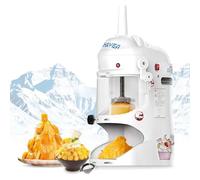 Tritaghiaccio Per Frullati Da Tavolo, Produttore Di Ghiaccio Automatico Con Fiocco Di Neve Da 198 Libbre/H, Macchina Elettrica A Cono Di Neve Da 1420 Giri/Min, Paraspruzzi Rimovibile,White
