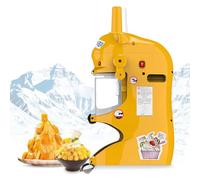 Tritaghiaccio Per Frullati Da Tavolo, Produttore Di Ghiaccio Automatico Con Fiocco Di Neve Da 198 Libbre/H, Macchina Elettrica A Cono Di Neve Da 1420 Giri/Min, Paraspruzzi Rimovibile,Yellow