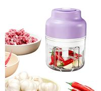 Tritariso, Mini tritatutto elettrico for aglio multicolore 320 ml 6 lame ricaricabile tramite USB senza fili(Purple)
