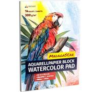 TRITART Carta per Acquerello 300 gr - 14 Fogli A2 per Acquerello - Fogli Acquerello 42 x 59,4 cm - Fogli Disegno A2 Senza Acidi - Carta di Cotone per Disegno Bianca