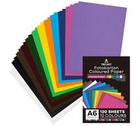 Tritart Cartoncini Colorati A6 - 120 Fogli da 300 g/m² - Cartoncino Colorato Spesso - Blocco di Carta per Segnaposto Decorazioni Bricolage - Confezione Multicolore