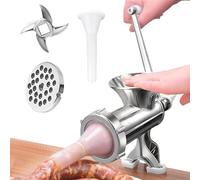 Tritatore Carne - Macinacarne A Manovella Domestico | Tritacarne Manuale Robustissimo per Manzo Pollo Funghi Pepe Verdure Cucina Dormitorio Appartamento con Tubo Salsicce