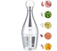 Tritatutto Chopper Manuale Cucina Pressione Doppia Lama Acciaio Plastica Resistente Per Verdure Frutta Formaggi stagionati Aglio Cipolla Noci Altro Ancora Con filtro Liquidi.