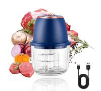 Tritatutto cipolla, tritatutto cucina, 350 ml, 6 lame in acciaio inox, con cavo di ricarica di tipo C per la cucina domestica e per le gite in campeggio, adatto per tritare carne, cipolle, peperoni