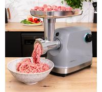 Cecotec Tritacarne Elettrico Crusher 1400 Steel. 1360W, Ottimo per Tritare, Macinare e Tagliare, 1 Lama Acciaio Inossidabile, 3 Piastre di Taglio con fori di 3, 5 e 7mm, Preparazione della salsiccia