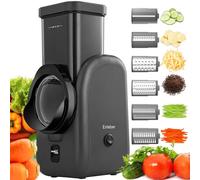 Tritatutto Elettrico 6 IN 1 Grattugia Multifunzione per Verdura,Affetta Verdure,Tritatutto Da Cucina Elettrico, Taglia Verdure Elettrico,Adatto per frutta, patate, cetrioli, formaggio,nero