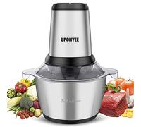 Tritatutto Elettrico 600W Mini Robot da Cucina Con 4 Lame e 2L Ciotola in Acciaio Inox, Mixer Cucina 2 Velocità per Frutta Verdura Carne Spezie
