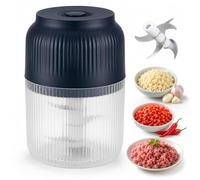 Tritatutto Elettrico Aglio, Mini Robot Cucina 400ml con 6 Lame Acciaio