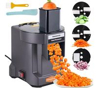 Tritatutto Elettrico Commerciale 3 in 1 per Verdure, affettatrice, con Stampo per Tagliare a dadini, Stampo per affettare, Stampo per tritare