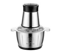 Tritatutto elettrico con ciotola in acciaio inox 5L, 500 W tritacarne con 5 velocità, frullatore tritacarne per tritare verdure, frutta, carne, cipolle (B-2L nero)