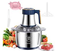 Tritatutto elettrico con ciotola in acciaio inox 5L, tritacarne 500 W con 6 lame in acciaio inox, robot frullatore piccolo con 5 livelli di velocità, per tritare carne, cipolla, uova, succo d'arancia
