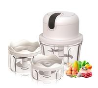 Tritatutto elettrico con connettore USB, mini robot da cucina, 100 ml, 250 ml, 300 ml, tagliaverdure elettrico con 3 lame affilate, spremiaglio multifunzione per carne, verdura, frutta