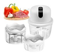 Tritatutto elettrico con porta USB, mini macchina da cucina 100 ml, 250 ml, 300 ml, tagliaverdure elettrico con 3 lame affilate, tritatutto per carne, frutta, verdura