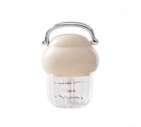 Tritatutto elettrico da 350 ml, ricaricabile, per mini robot da cucina per verdure, carne, frutta, gadget da cucina senza fili, con ciotola in vetro (beige)