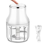 Tritatutto elettrico da cucina 250 ml con ricarica USB, mini affettatrice cipolla con 3 lame e 2 livelli, tritatutto cipolla per frutta, verdura, noci, carne, alimenti per bambini, pesto salse