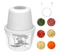 Tritatutto elettrico da cucina, 400 ml, tritatutto elettrico, tritatutto per cipolle con 6 lame in acciaio inox, grande capacità, per verdure, cipolle, carne, onion