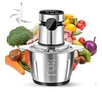 Tritatutto elettrico da cucina con funzione touch, 2 l, in acciaio inox, intelligente, multifunzione, 250 W, con 4 lame, per carne, verdura, frutta, alimenti per bambini