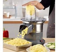 Tritatutto elettrico e tritatutto, 200 W automatico affettatrice e grattugia per tagliare rapidamente, triturare cetrioli, carote, patate e vari tipi di frutta e verdura