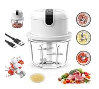 Tritatutto elettrico mini 350 ml per cipolle elettrico con ricarica USB, senza fili, piccolo tritatutto per carne, cipolle, frutta, aglio