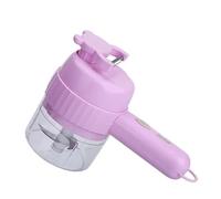 Tritatutto elettrico per aglio, 2 Set 200Ml 6-in-1 Tagliaverdure Elettrico Senza Fili Mini Schiaccia Aglio Manuale Affettatrice Tipo-C Chopper Di Ricarica,Mini robot da cucina(Light-Purple)