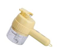 Tritatutto elettrico per aglio, 2 Set 200Ml 6-in-1 Tagliaverdure Elettrico Senza Fili Mini Schiaccia Aglio Manuale Affettatrice Tipo-C Chopper Di Ricarica,Mini robot da cucina(Yellow)