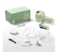 Tritatutto elettrico per aglio, 4 IN 1 Set Tagliaverdure Elettrico Multifunzionale Aglio Fango Masher Chopper Mini Robot Da Cucina Taglio Pressatura Mixer Affettatrice,Mini robot da cucina