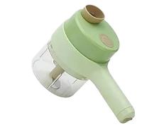 Tritatutto elettrico per aglio, Set Tagliaverdure Elettrico In Plastica Portatile Con Pennello, Tazza Anti-spruzzo, Aglio, Utensili Da Cucina 4 In 1,Mini robot da cucina