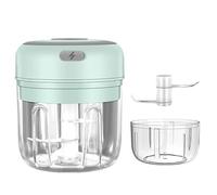 Tritatutto elettrico per aglio, Tritacarne Elettrico Frantoio Per Aglio Chopper Alimentare Mini Pressa Schiacciaverdure Macchina USB Gadget Da Cucina,Mini robot da cucina(Green-250-and-100ML)