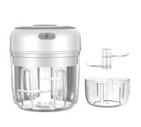 Tritatutto elettrico per aglio, Tritacarne Elettrico Frantoio Per Aglio Chopper Alimentare Mini Pressa Schiacciaverdure Macchina USB Gadget Da Cucina,Mini robot da cucina(White-250-and-100ML)
