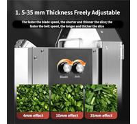 Tritatutto elettrico per verdure da 300W, tritatore di verdure, controllo dello spessore da 1,5 a 35 mm, affettatrice per cibi per cipollotti, fagioli, sedano, uso domestico e ristorazione