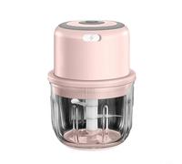 Tritatutto elettrico portatile senza fili con lama in acciaio inossidabile 304, mini affettatrice e schiacciapatate da 300 ml, ricaricabile tramite USB (rosa)