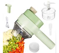 Tritatutto Elettrico - Robot Da Cucina Con Contenitori | Frullatore Multifunzionale Con Ciotola in Acciaio Tritacarne Per Cipolle Affettatri Tritacarne Senza Fili Con Ricarica