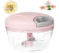 Tritatutto Manuale a Corda, 500 ml Trita Verdure Manuale per Cipolla Insalata, Pesto, prezzemolo, di Patate, Vaniglia, Alimenti per Bambino (Rosa)