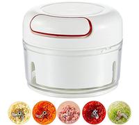 Tritatutto Manuale a Corda Tritatutto per Cipolle con Corda Tritatutto a Mano Cipolla Mini Robot da Cucina Tritatutto Facile Pulizia e Sicuro per Carne, Erbe Aromatiche, Aglio, Insalata, con Spago