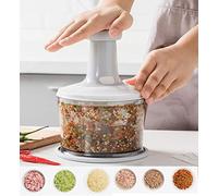 Tritatutto manuale rapido e potente per tritare e tagliare frutta, carne, verdura, erbe, peperoni, uova, cipolle per salsa, insalata, pesto, hummus, guacamole, coleslaw.