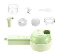 Tritatutto per cipolle, trita-aglio, mini robot da cucina elettrico per verdure, batteria da 1200 mAh, senza fili, portatile, 4 in 1, set con tagliaverdure di tipo C, in acciaio ABS, per carne e