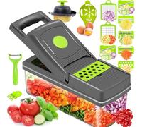 Tritatutto per verdure, affettatrice a mandolina, 16 in 1, multifunzione, gadget da cucina, affettatrice per affettatrice, tritacarne cipolla, grattugia per formaggio