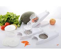 Tritatutto per verdure, affettatrice manuale, bianco | Affettaverdure versatile - Taglia, affetta e sminuzza senza sforzo per una preparazione rapida dei pasti e una cucina sana