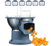 Tritaverdure Elettrico Commerciale 200W - Affettatrice Professionale con 6 Lame, Bocca di Carico Extra Large, Capacità 300KG/h, Facile da Pulire per Ristoranti & Mense