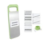 Tritaverdure, Mandolina Affettatrice con Contenitore Portatile, Affettatrice Cetrioli a 6 Lame, Verdure Patate Cipolle Carote Utensile da Cucina Magnetico (Verde (Senza Magnete), 6 in 1) verde 1 pz