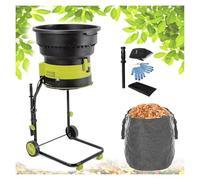 Trituratore da giardino,Shredder, Trituratore elettrico for foglie con cavo, trituratore portatile for giardino con ruote, trituratori e cippatori