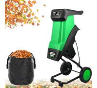 Trituratore elettrico da giardino, 2400 W, ad alta potenza, con ruote e borsa per detriti, capacità 50 l per una gestione e pulizia efficiente dei rifiuti da giardino