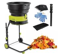 Trituratore Elettrico per Foglie con Cavo, Trituratori E Cippatori da 8000 Giri/Min, Diametro Imbuto 54 Cm per La Pulizia del Cortile,Powercord×60m