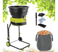 Trituratore elettrico per foglie da giardino, trituratore per foglie da 2500W con ruote, rastrello per foglie, borsa portaoggetti, cippatori da 8000 giri/min con imbuto, diametro 54cm