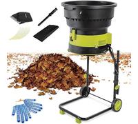 Trituratore Elettrico per Foglie da Giardino, Trituratore Portatile Senza Lame con Ruote, Trituratori E Cippatori da 8000 Giri/Min con Sacco di Raccolta, Diametro Imbuto 54 Cm