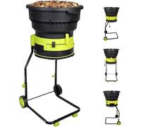 Trituratore Elettrico per Foglie, Trituratore per Compost Da 2500 W Con Ruote, Rastrello per Foglie, Borsa Portaoggetti, Cippatori Da 8000 Giri/Min Con Diametro Dell'imbuto Di 54 Cm Nopowercord