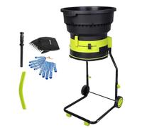Trituratore Foglie da Giardino 2500W, Biotrituratore Elettrico 8000RPM, Mulcher con Rapporto 17:1, Hopper Grande, Ruote Resistenti, Sacco Raccoglitore e Protezione Termica(Standard)