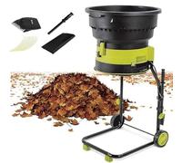 Trituratore Foglie Elettrico 2500W con Ruote, Biotrituratore da Giardino 8000RPM, Mulcher da Compostaggio 17:1, Sacco Raccoglitore e Filo di Ricambio Incluso(Powercordx20m)