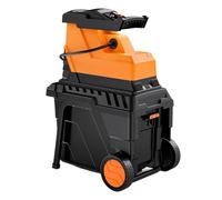 Trituratore For Legno Motore Brushless Da 2500 W Rullo A 8 Denti, Distrugge Rami Secchi Fino A 40 Mm Contenitore 55 Litri Protezione Sovraccarico Funzionamento Silenzioso(Orange)